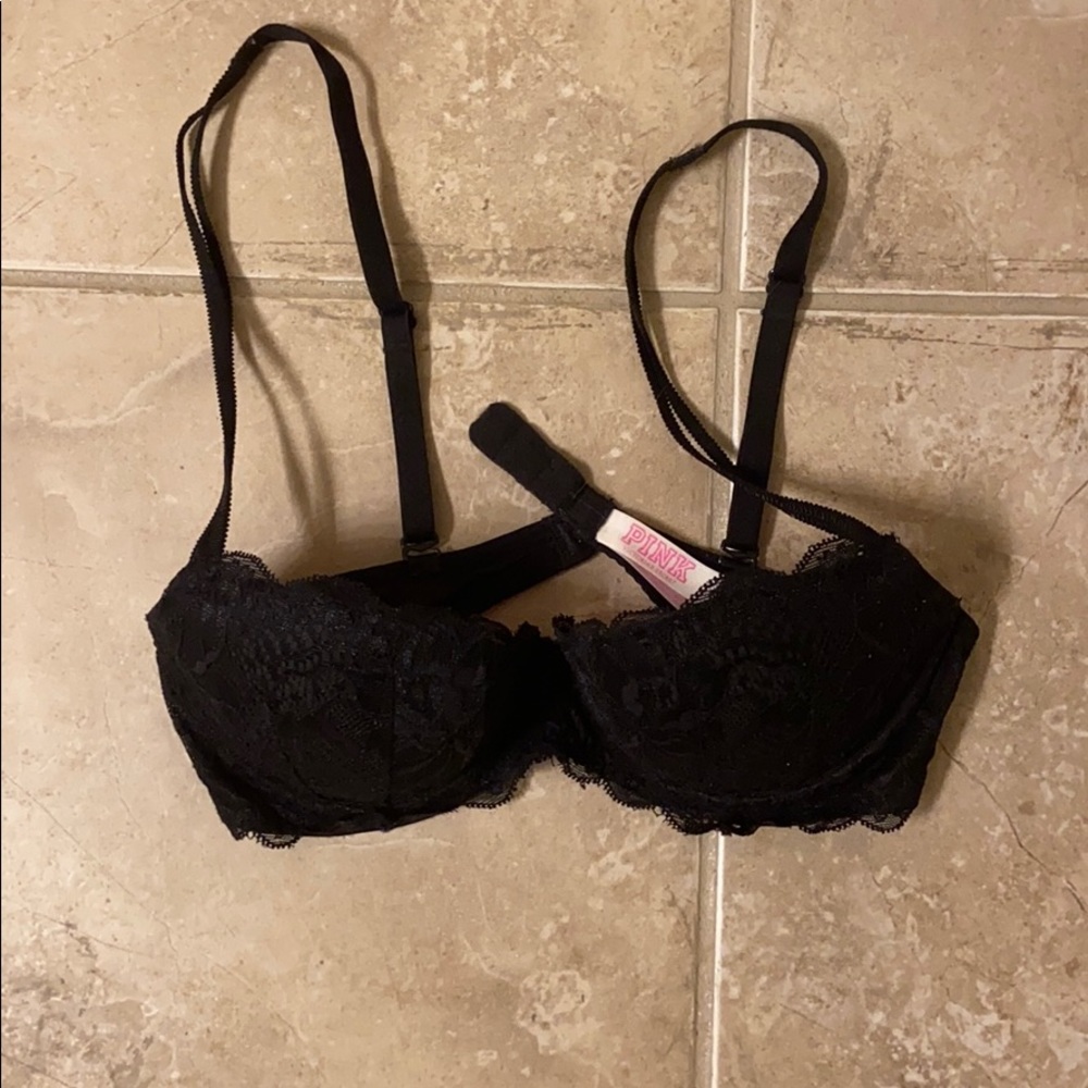 Black lace push-up bra